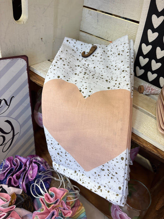 Danica heart tea towel