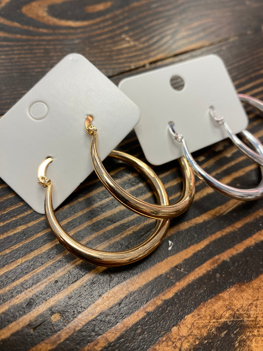 Lace & Meadow- Earrings Big Glossy Hoops