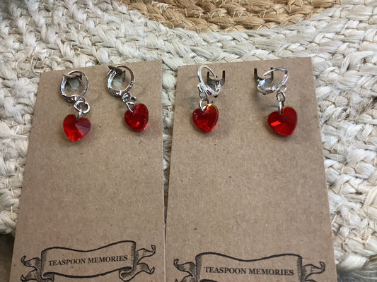 Teaspoon Memories - Red Heart Earrings