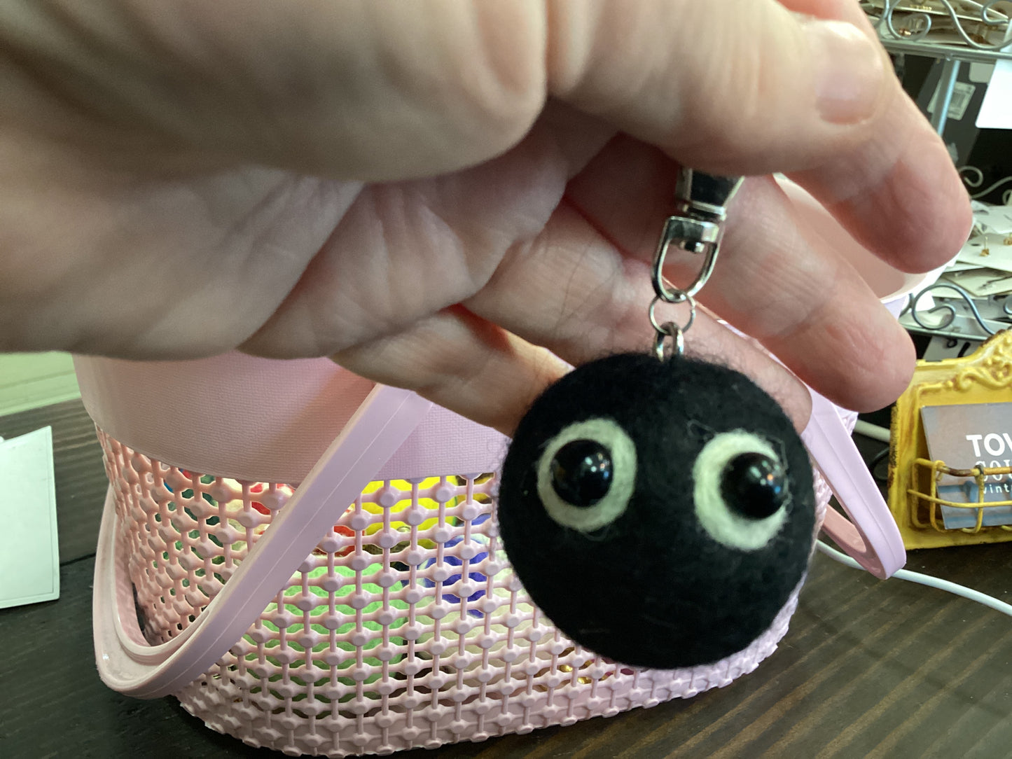 Green zebra curious~ Felted keychains