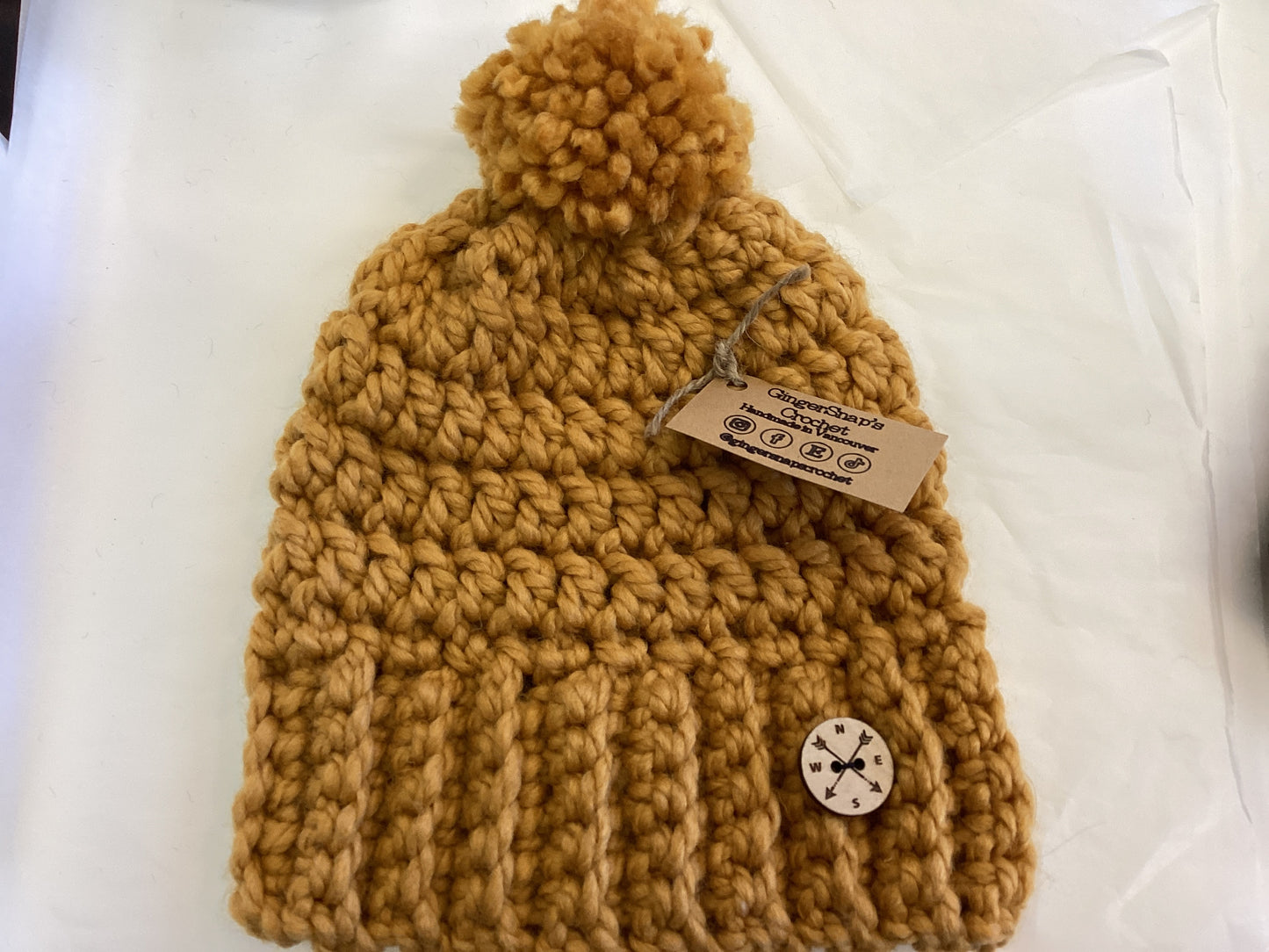 Gingersnap’s Adult Yarn Pom Toque