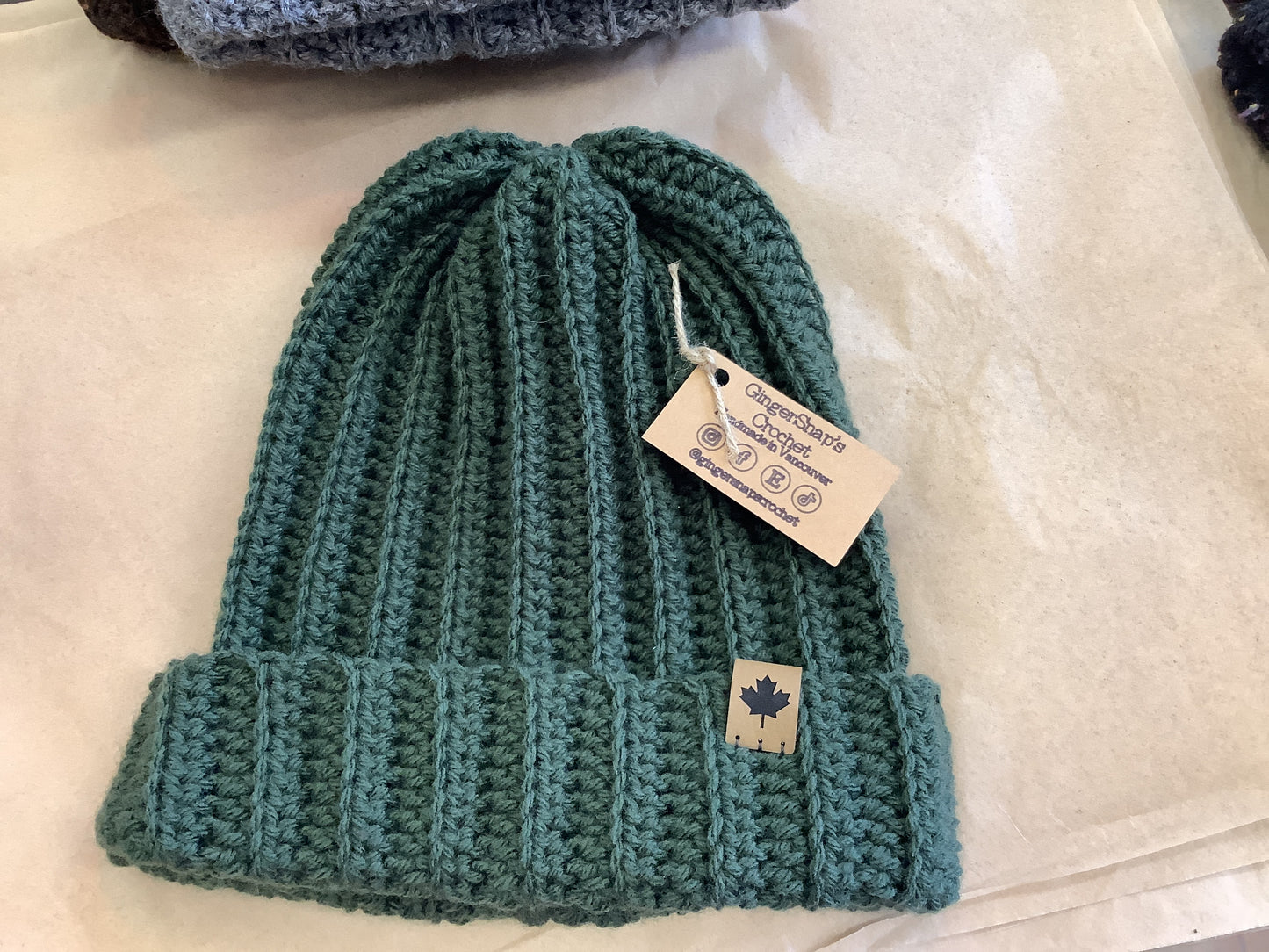 Gingersnaps Crochet - Adult Ribbed Beanie