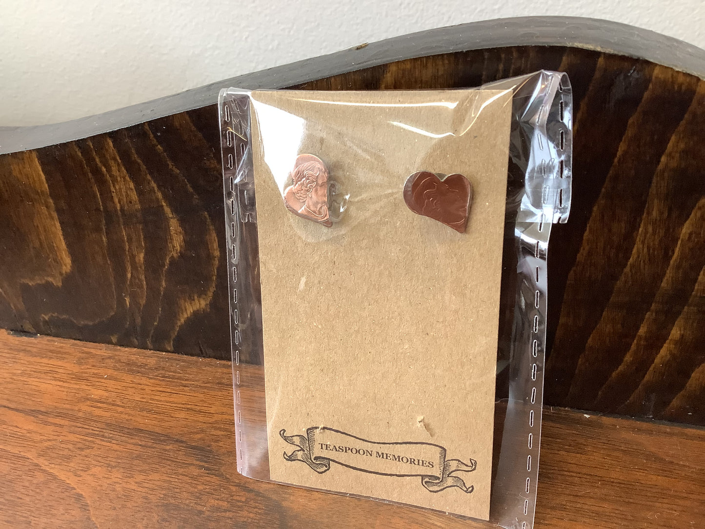 Teaspoon Memories - Copper Heart Earrings