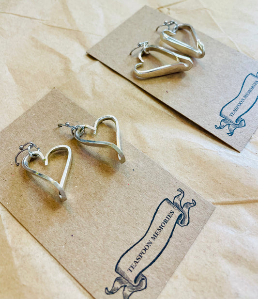 Teaspoon heart earrings
