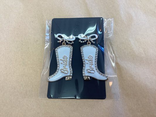 Lace & Meadow- Bride Cowboy Boot Earrings