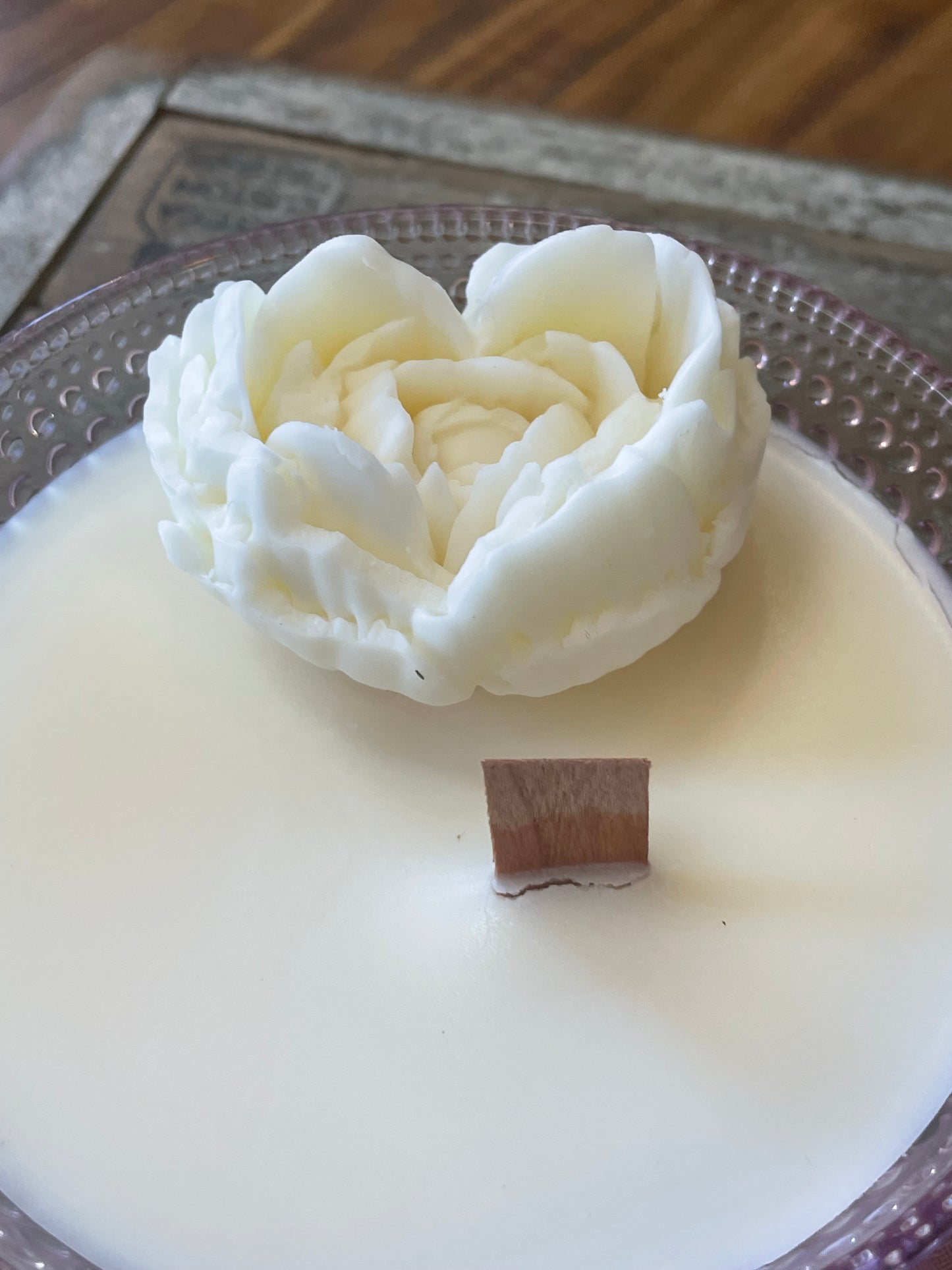 Valentines glass bowl candle.