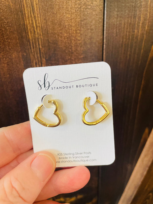Standout Boutique heart Huggies earrings