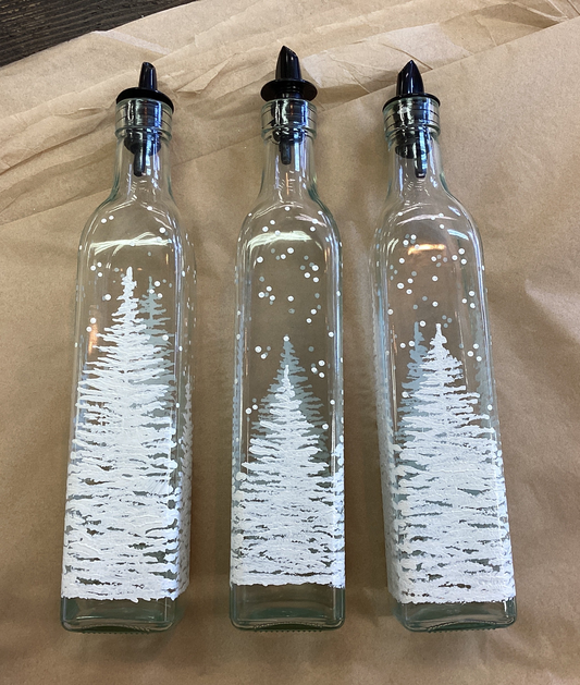 CC Crafts- Oil Bottle White Trees