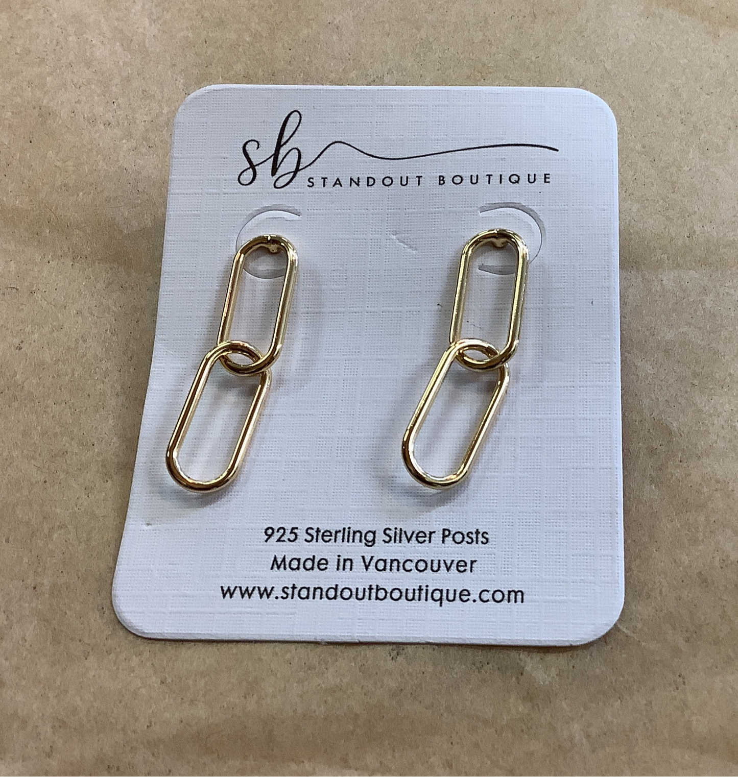 Standout Boutique - Link Chain 18k Gold Earrings