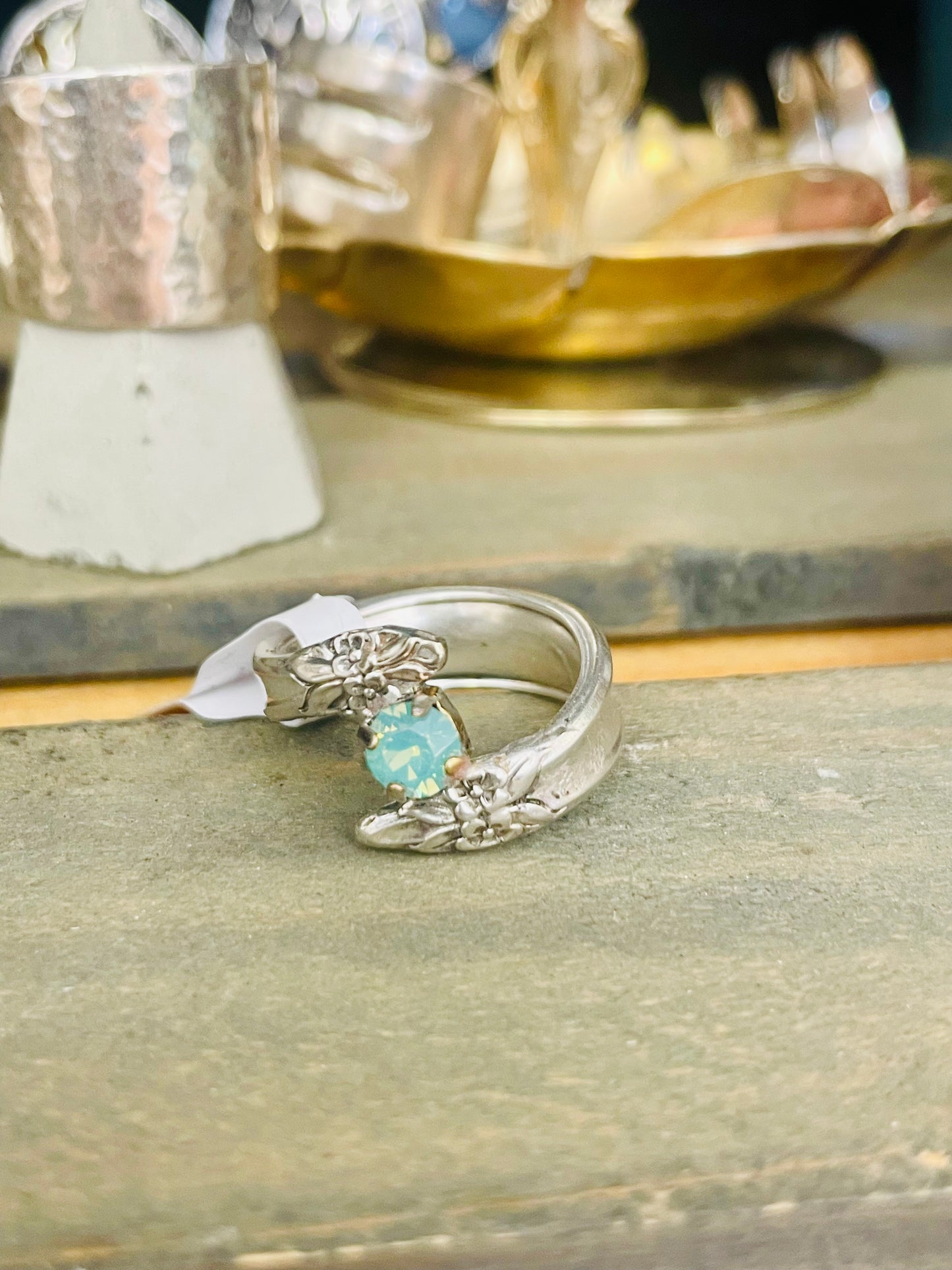 Teaspoon Memories ~ rhinestone rings
