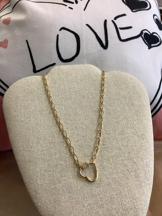 Standout Boutique-Heart Lock Gold Necklace