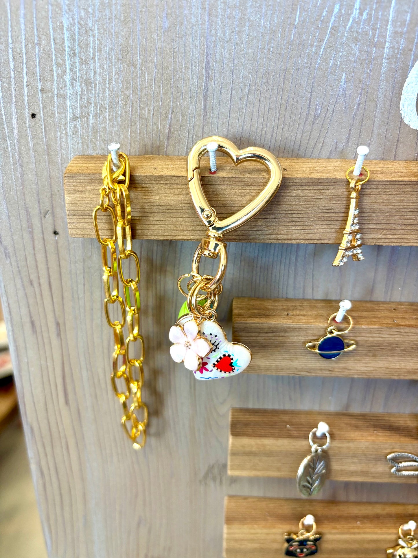 Charm Bar Keychain-Heart