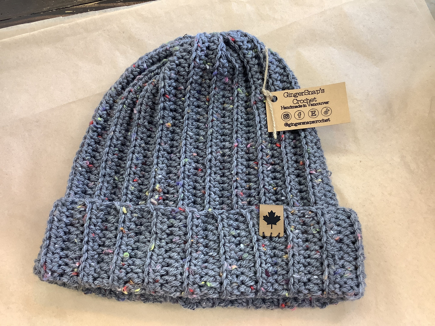 Gingersnaps Crochet - Adult Ribbed Beanie