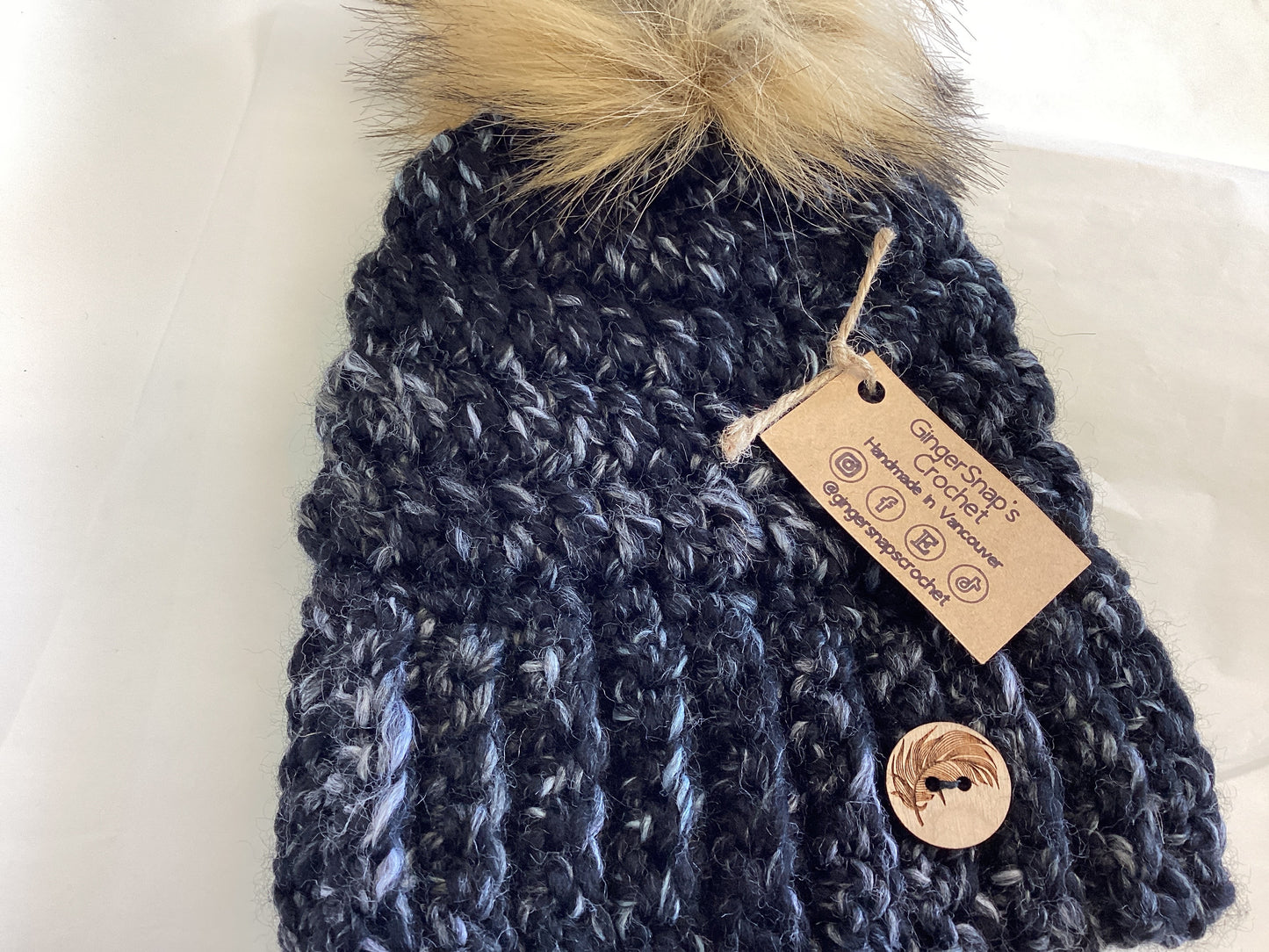 Gingersnaps Crochet - Adult Pom Toque