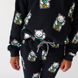 Whistle & Flute - All Over Print Sweatshirt - Lucky Cat