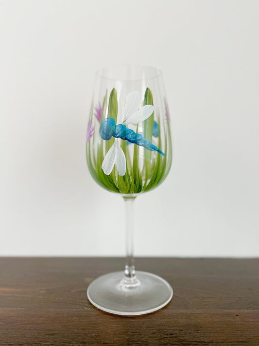 CC Crafts - Stemmed Dragon Fly Wineglass