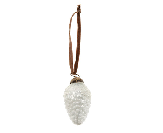 Indaba- Glass Pinecone Holiday Ornament M