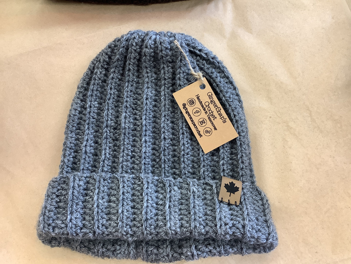 Gingersnaps Crochet - Adult Ribbed Beanie
