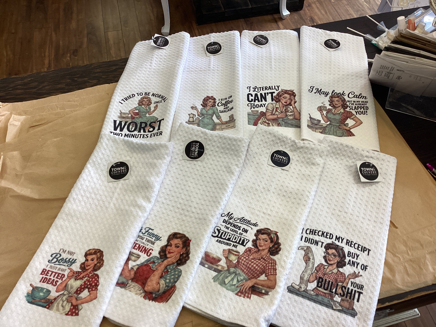 Retro tea towels