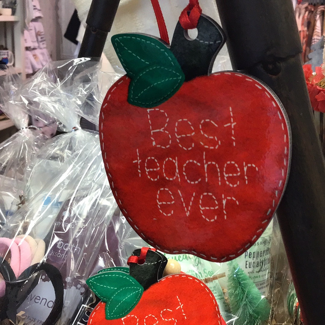 One Crafty Keeper - Best Teacher Ever Ornament