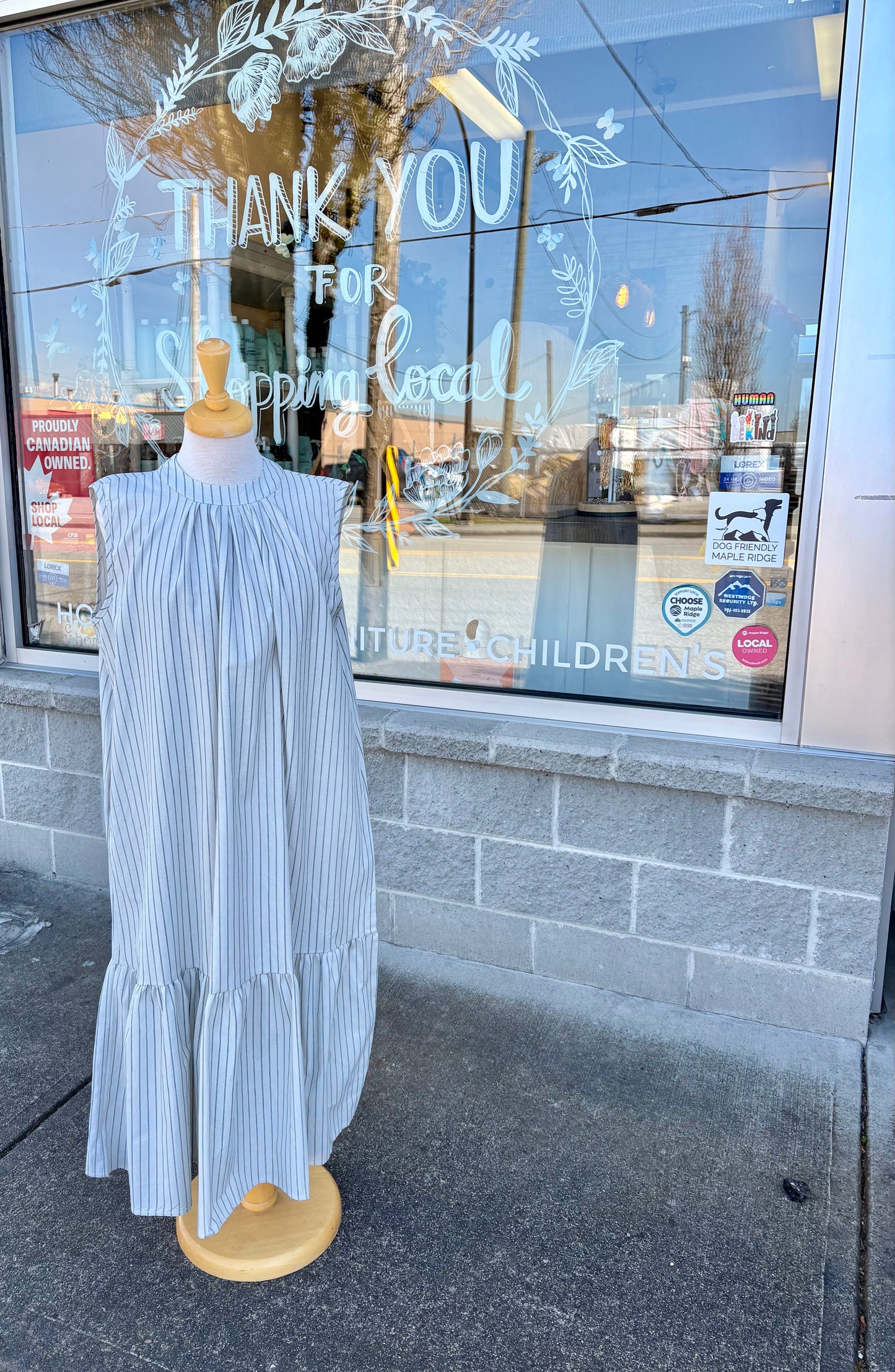 Cotton long stripped dress