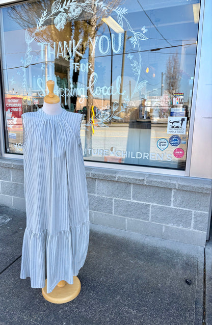 Cotton long stripped dress