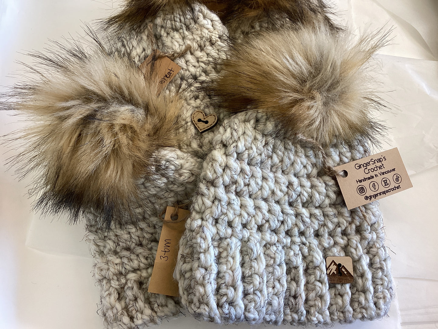 Gingersnaps Crochet - Wheat Pom Toque