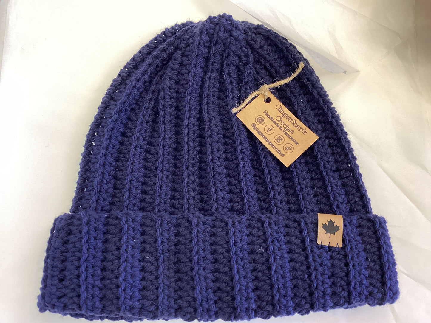 Gingersnaps Crochet - Adult Ribbed Beanie