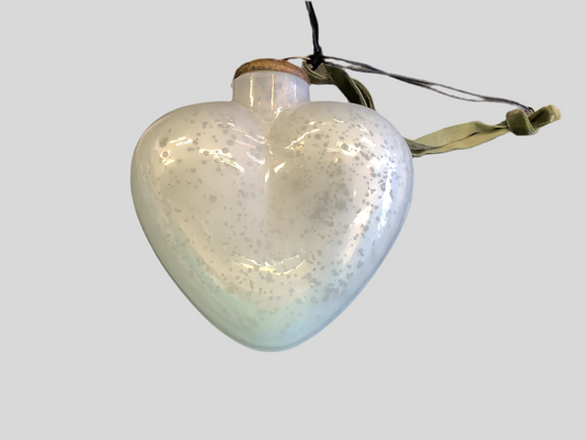 Indaba- Glass Heart Holiday Ornament