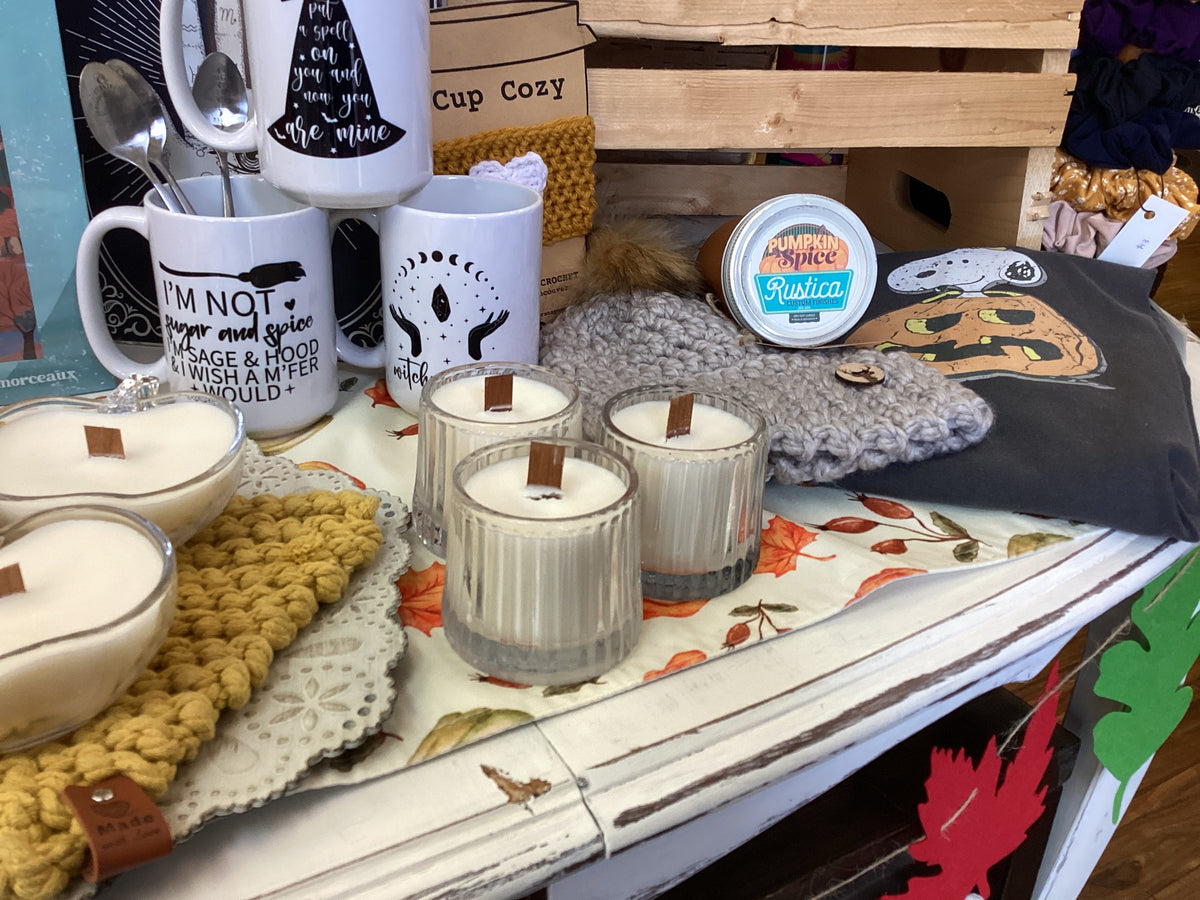 Fall glass jar candles