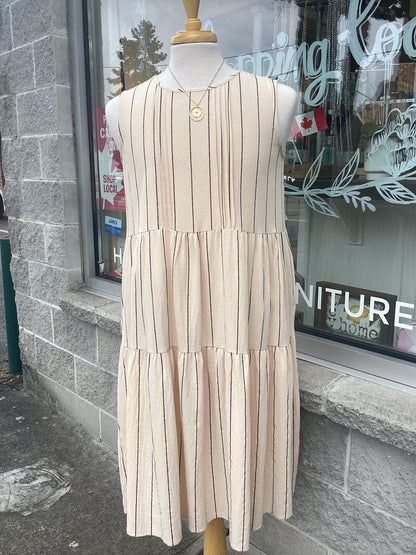 Cotton stripe short dress