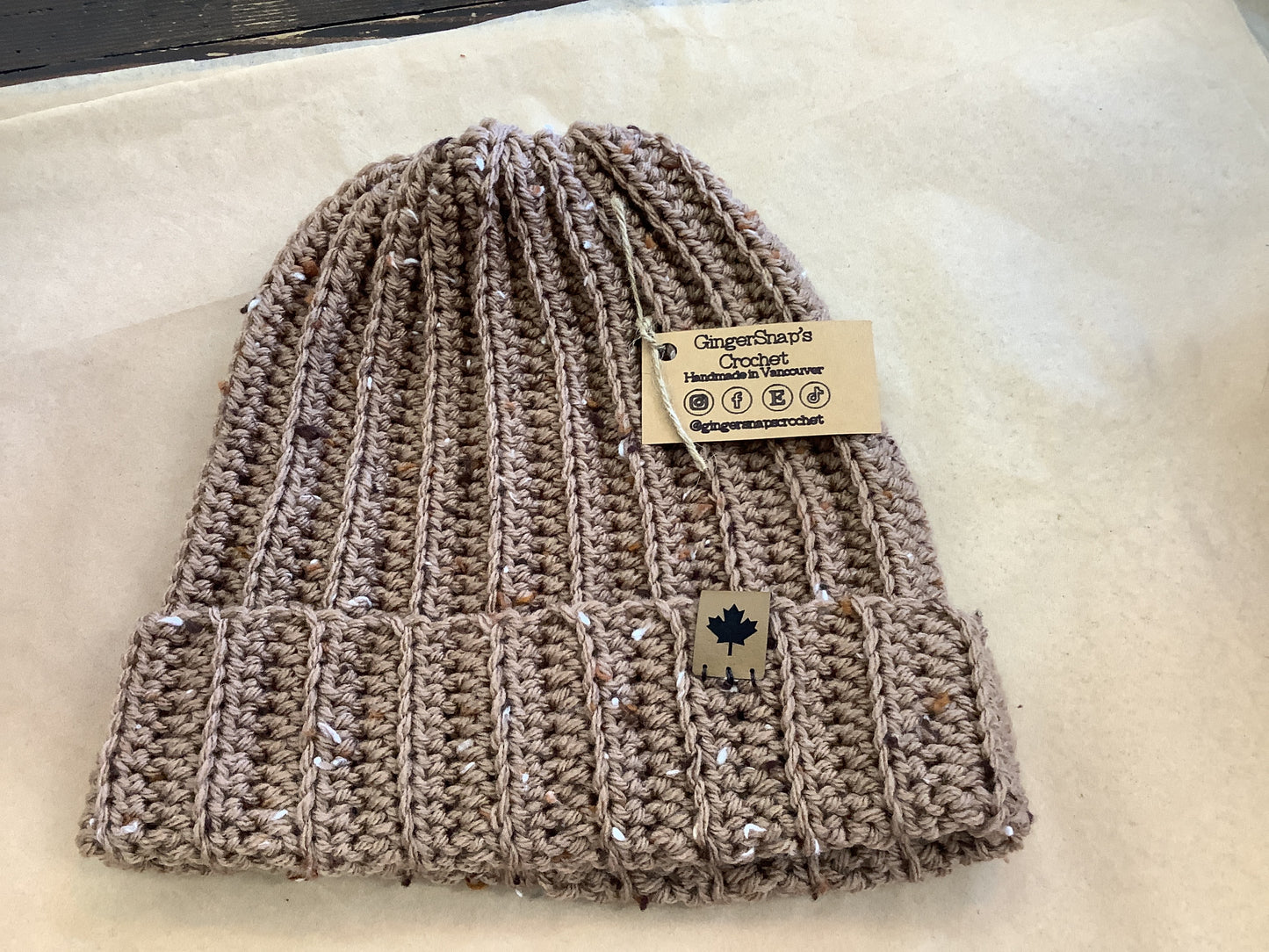 Gingersnaps Crochet - Adult Ribbed Beanie