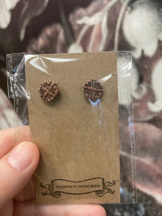 Teaspoon Memories - Copper Stud Earrings