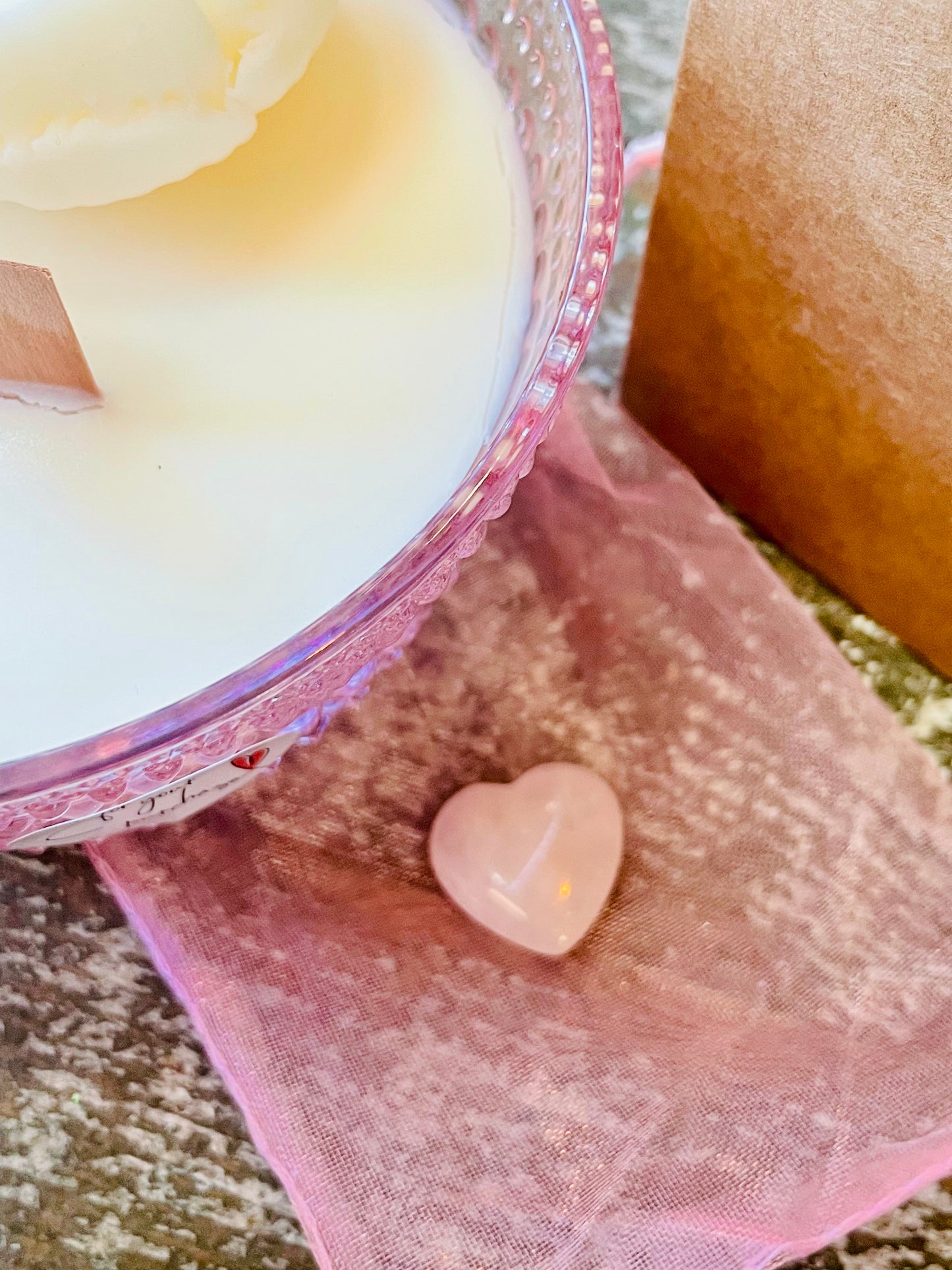 Valentines glass bowl candle.
