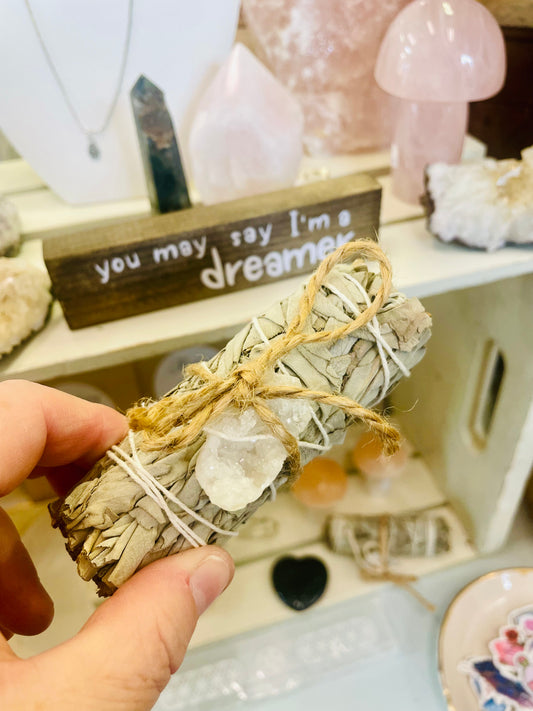 Sage bundles ~ with crystal