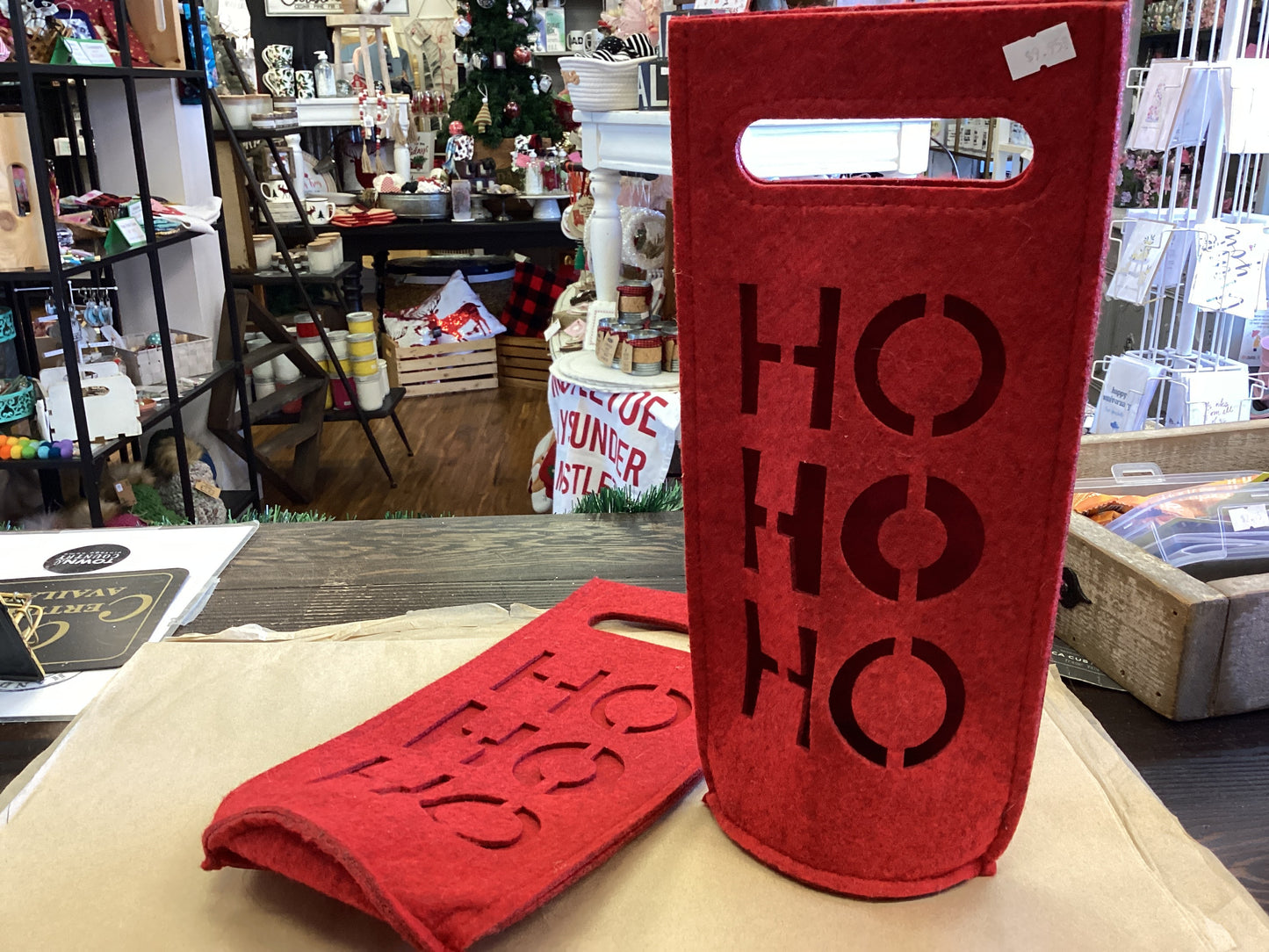 Town & Country - Ho Ho Ho Cutout Wine Bag