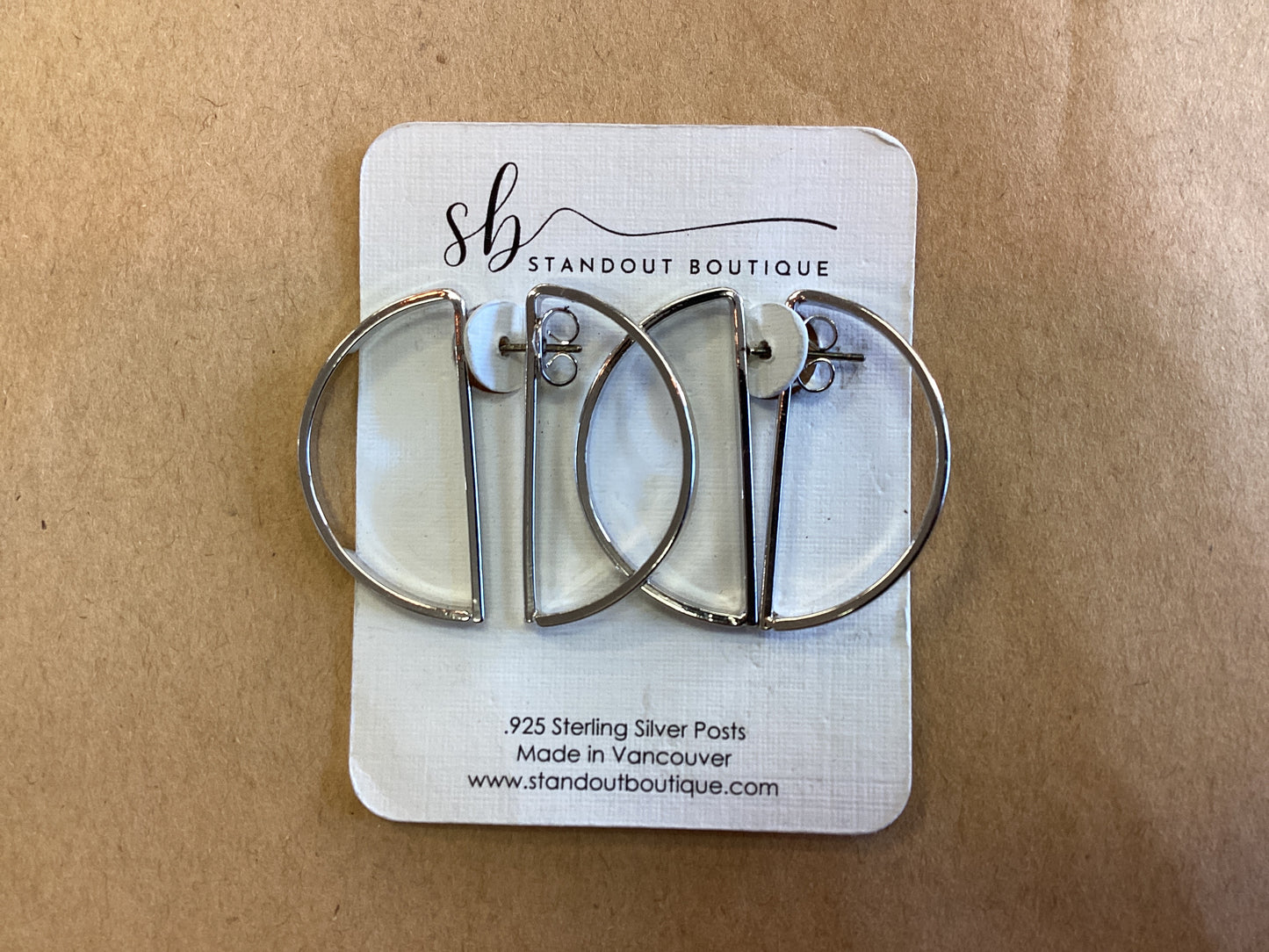 Standout Boutique-Earrings Half Silver Hoops