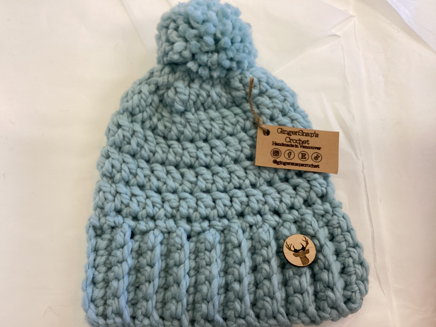 Gingersnap’s Adult Yarn Pom Toque