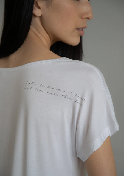 The Roster- Let's be brave and kind, and love more than less- Scoop Neck Tee