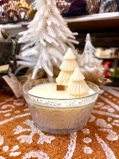 Gingerbread & Christmas tree glass jar candles.