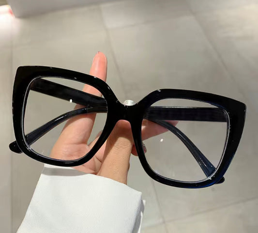 Large black square computer glasses