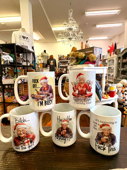 Town & Country ~ Naughty Christmas mugs.