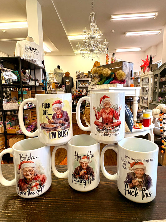 Town & Country ~ Naughty Christmas mugs.