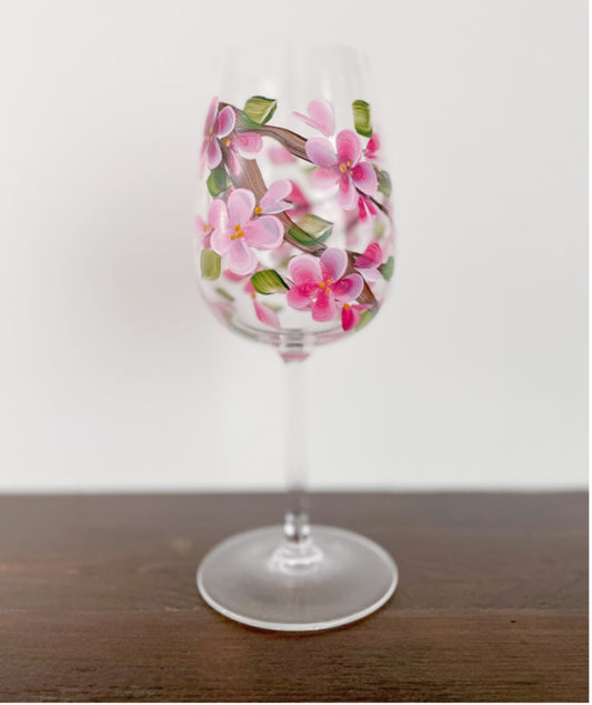 CC Crafts - Stemmed Cherry Blossom Wineglass