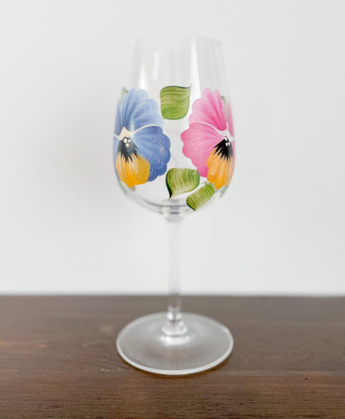 CC Crafts - Stemmed Pansy Wineglass