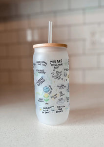 Pier Prints - Positive Thoughts Frosted Glass Tumbler