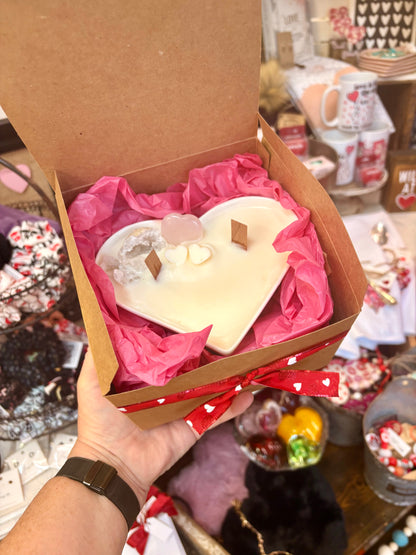 Valentines double wick Crystal candles