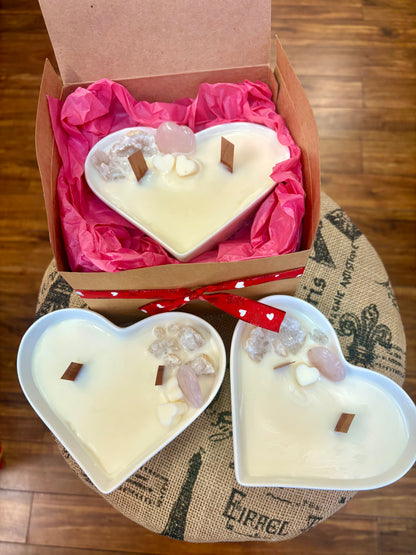Valentines double wick Crystal candles