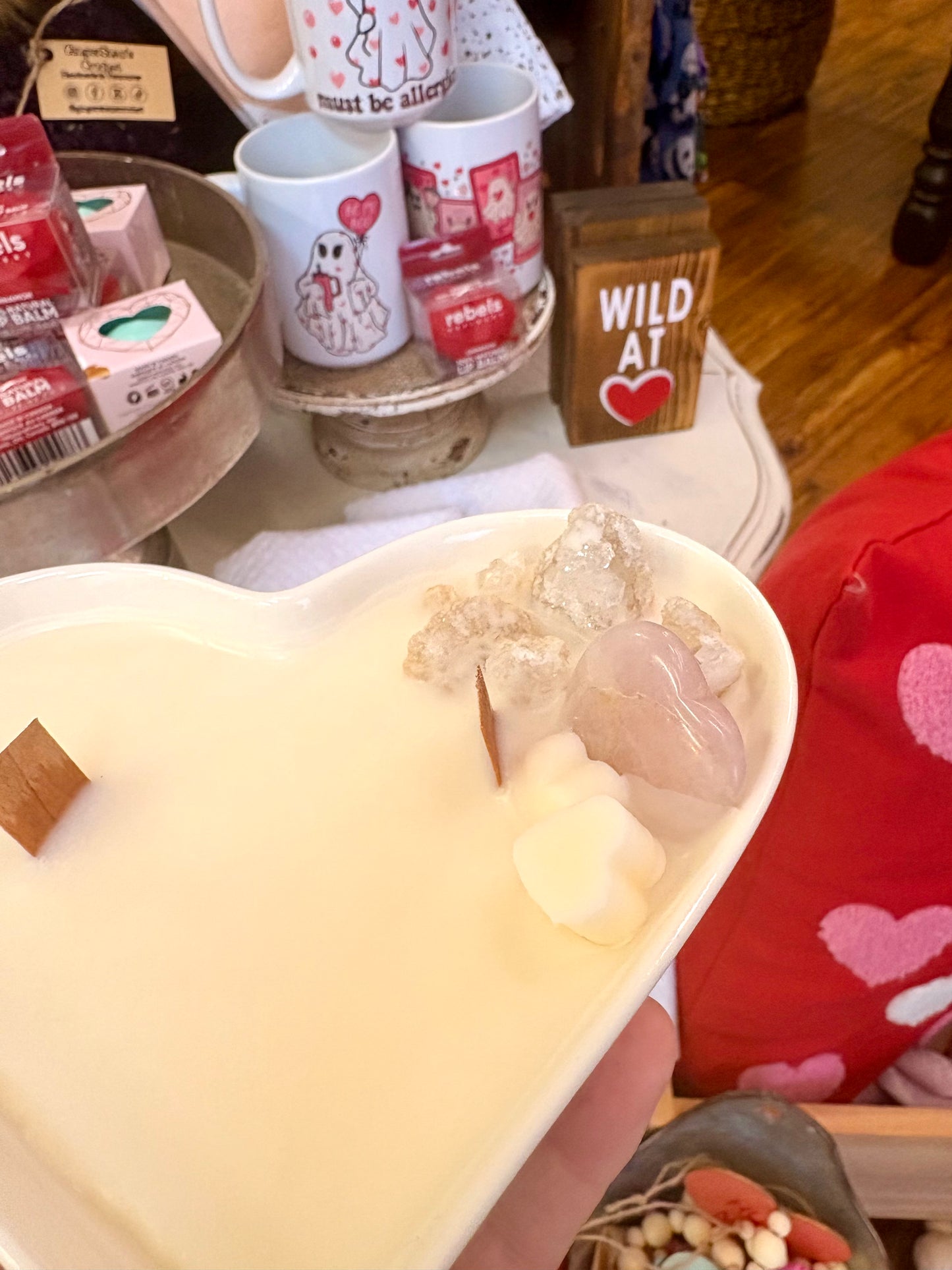 Valentines double wick Crystal candles