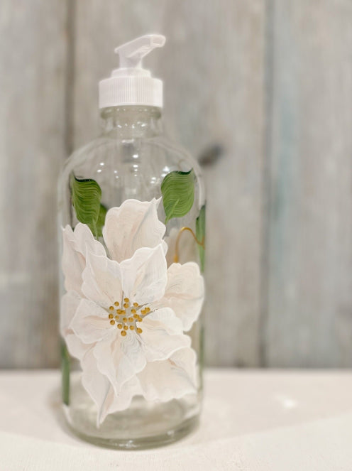 Cc Crafts - White Poinsettia Soap Pump